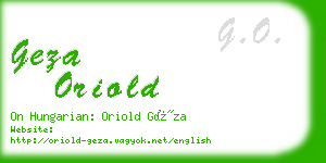 geza oriold business card